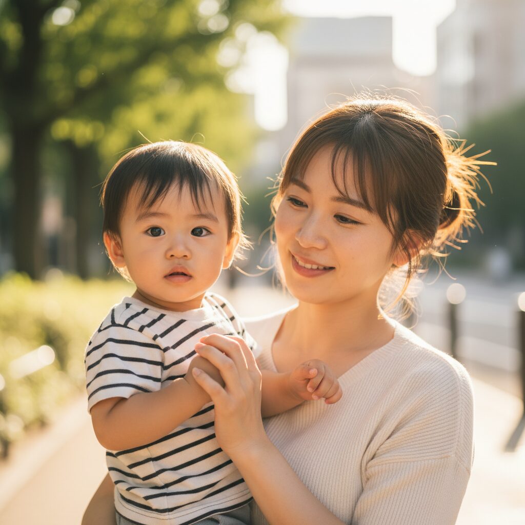 親子で絵本を読みながら楽しそうに会話している様子