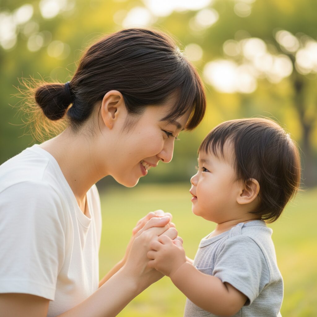 園で友達と楽しそうに遊んでいる子どもたちの様子