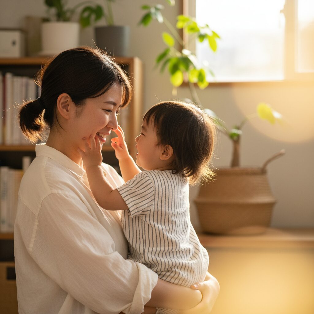 親子で一緒に活動している温かい場面