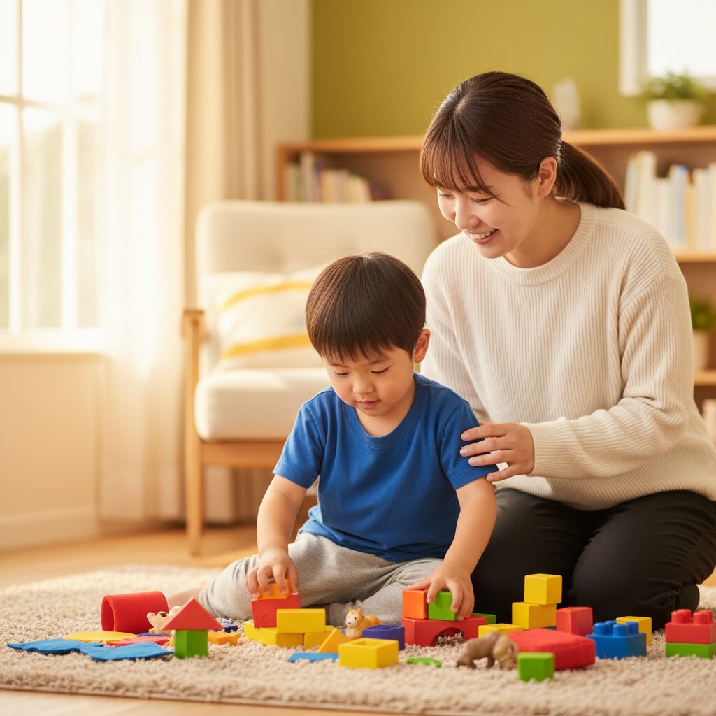 療育施設で子どもたちが楽しそうに活動している様子