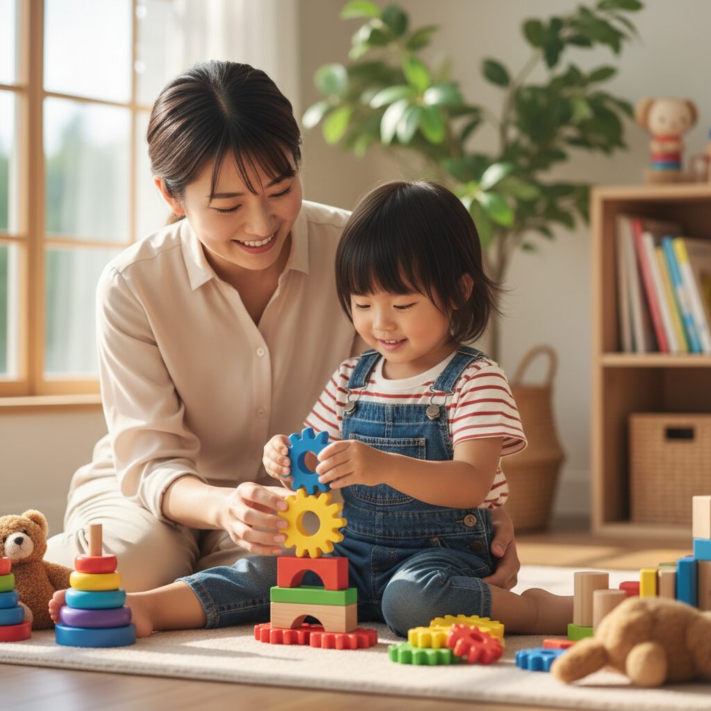 通級指導教室で支援を受ける小学生の様子を描いた温かみのある教室風景